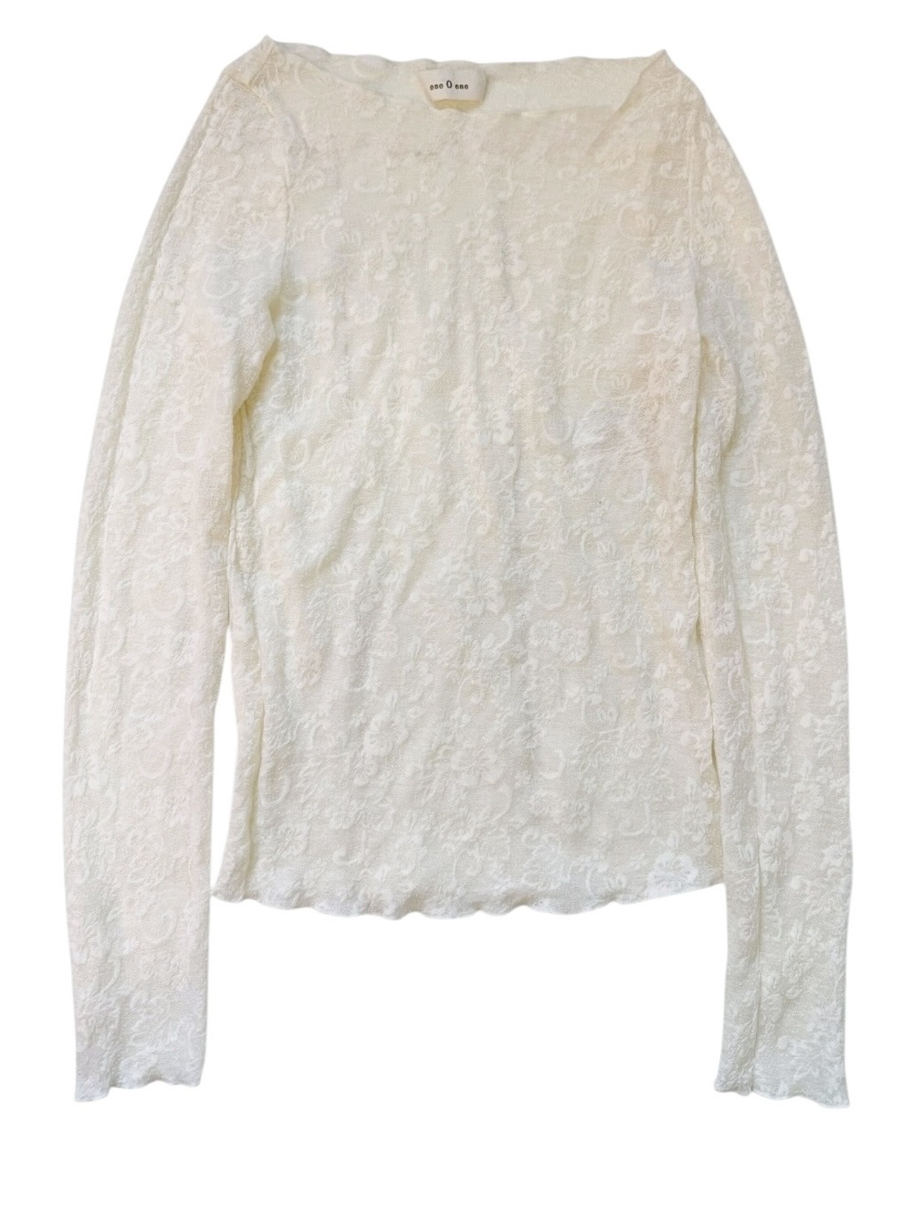 ese o ese Floral Lace Long Sleeve Top Cream Size XS